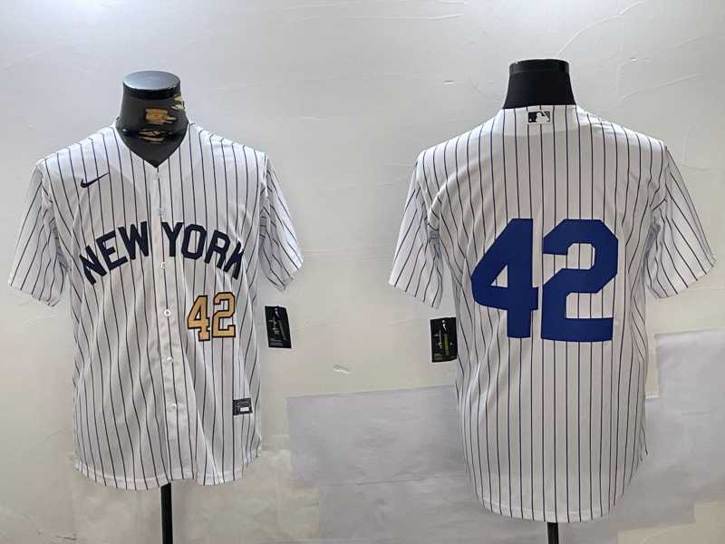 Mens New York Yankees #42 Jackie Robinson White Cool Base Stitched Jerseys